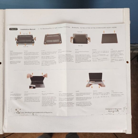 Mosiso Plastic Pattern Hard Shell Case MacBook Pro 13" NWT Sea Wave Clear Base - Picture 4 of 4